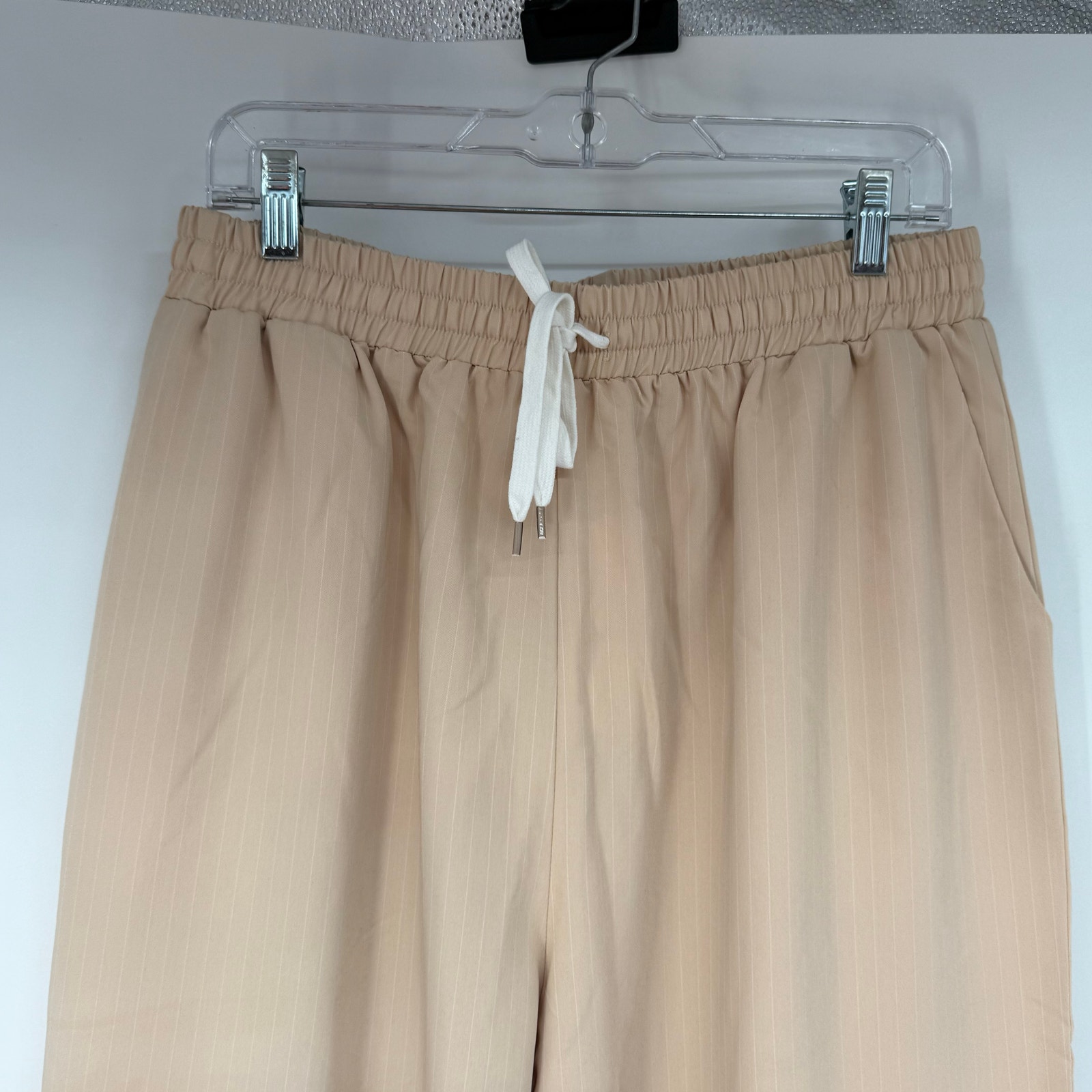 Nwt Runway Scout Wide Leg Pants Women's Size 14 Tan Stripe Minimalist — image 3 of 8